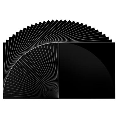 Imagem de Vinil permanente preto brilhante para Cricut, folhas adesivas de vinil Huaxing (pacote com 30; 30 x 30 cm) conjunto de vinil permanente para silhueta, cortadores de camafeu, placas, álbuns, cortadores artesanais