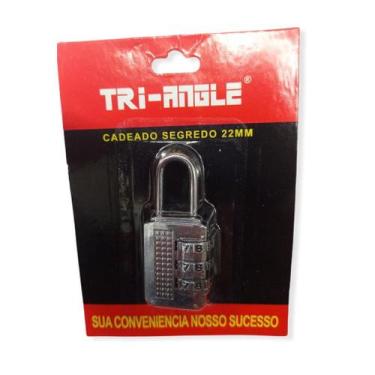 Imagem de Cadeado Com Segredo Cromado Troca Senha Para Malas Armários 22mm - Tri