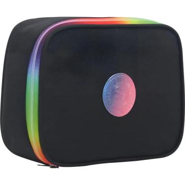 Imagem de Estojo Escolar Organizador Nylon Grande Com Divisoria Preto