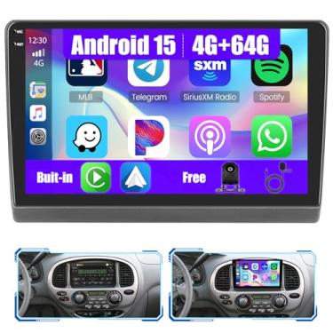 Imagem de Inefala [4G + 64G] Rádio veicular Android 15 para Toyota Sequoia 2005-2007 com carplay sem fio/Android Auto, tela sensível ao toque HD de 9 polegadas, som automotivo com GPS, WiFi, Bluetooth, FM/RDS
