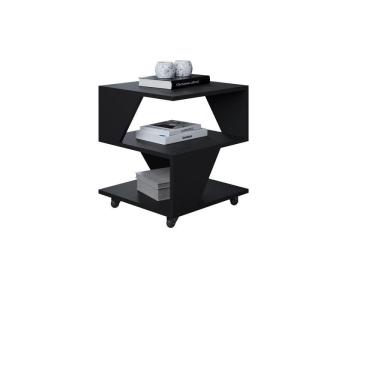 Imagem de Mesa De Centro Decorativa Com Rodizio P/ Sala De Estar E Qua Preto