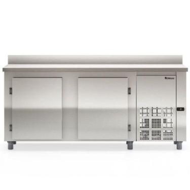 Imagem de Balcão De Encosto Com 2 Portas Sem Pia Gbfe200 Gelopar Balcão 556 Litros Inox 220v
