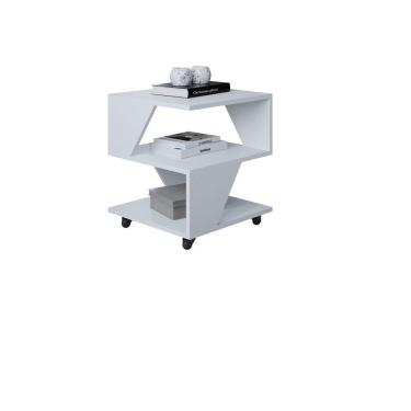 Imagem de Mesa De Centro Decorativa Com Rodizio P/ Sala De Estar E Qua Branco
