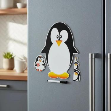 Imagem de Lousa Magnética para Geladeira Pinguim Olhos Resinados - Genérica