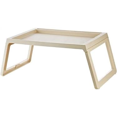 Imagem de Mesa dobrável para computador, bege, dobrável, bandeja de cama, bandeja de TV, mesa de chão