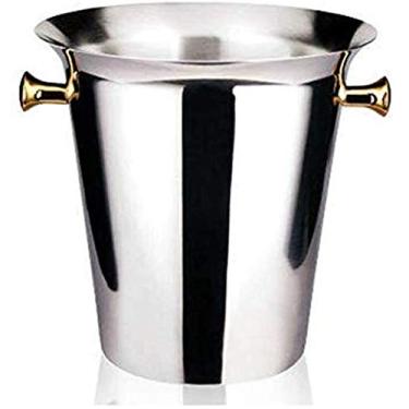 Imagem de Balde de champanhe Dou blewall de aço inoxidável martelado prata