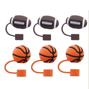 Imagem de 6 peças de tampa de palha de flores para copo Stanley, tampas de silicone reutilizáveis, acessórios compatíveis com copo Stanley de 30 e 1,134 g