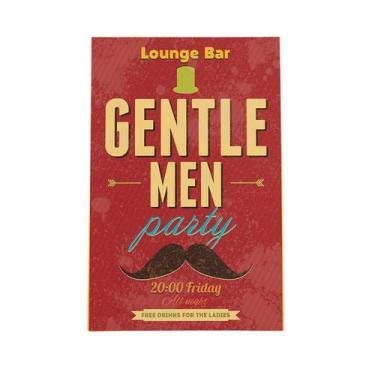 Imagem de Quadro Festa Gentlemen Party Lounge Bar Canvas 60X40Cm - Plimshop