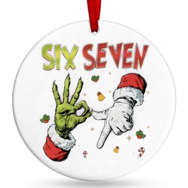 Imagem de Ornamento 67 - Enfeites engraçados 2025 para decorações de Natal, Merry Skibidi Rizzmas Ornamentos para lembrança, Gen Alpha Slang Meme Gag Presentes para meninos e meninas, 67 ornamentos para filho