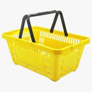 Imagem de Cesta P/Supermercado Mercado Compras Feira Armazem Fruteira (Amarelo)