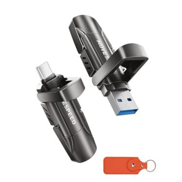 Imagem de Pen drive SSD externo MOVE SPEED 4 TB, velocidade de leitura e gravação de 1000 MB/s, entrada dupla USB 3.2 geração 2 e tipo C, portátil, para iPhone 15 e 16/MacBook/Android/Áudio e mais