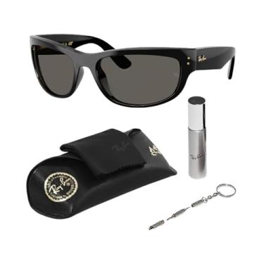 Imagem de Ray-Ban RB2289 MEGA BALORAMA BLACKED OUT COLLECTION Óculos de sol quadrados redondos com kit oficial de óculos RAYBAN, Armação preta polida | Lente ultra preta, 60 mm