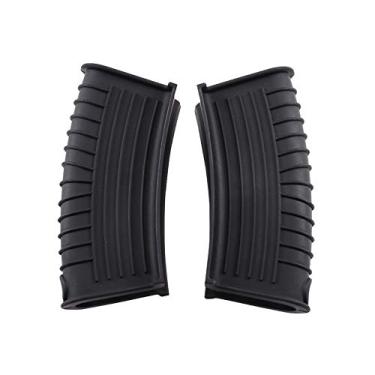 Imagem de 2 pacotes de suporte de alça de panela de silicone - capa antiderrapante resistente ao calor para frigideiras/frigideiras de ferro fundido (preto)