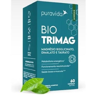 Imagem de Bio Trimag Magnesio (Bisglinato,Dimalato e Taurato) com 60 cápsulas Softgel-Pura Vida
