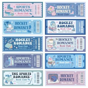 Imagem de Laffact Marcadores de página de hóquei para o dia dos namorados – 120 peças de rastreador de leitura fofos, marcadores de página de design de romance de hóquei, acessório para leitores, presentes para