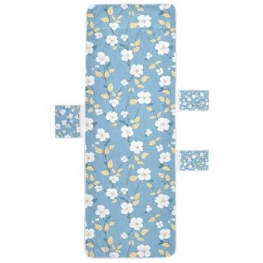 Imagem de STAYTOP Linda capa de toalha de cadeira de salão de flores pequenas, capa de espreguiçadeira macia, capas de cadeira de praia com bolsos para jardim ao ar livre, pátio, pátio, banhos de sol, gramado