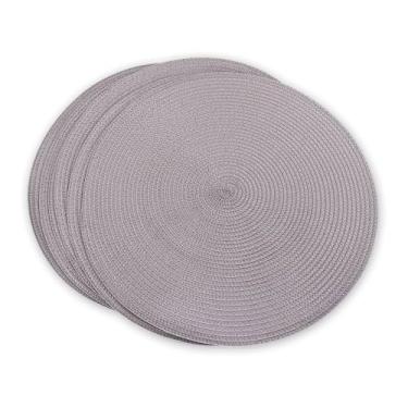 Imagem de Jogo Americano Sousplat Redondo Trançado, Plástico, 38cm Diâmetro, 6 Peças, Cores Sortidas