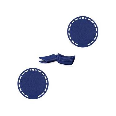 Imagem de KIT LE CREUSET 2 SUPORTES PARA PANELA 20CM E 2 PEGADORES DE ALÇA EM SILICONE AZURE BLUE