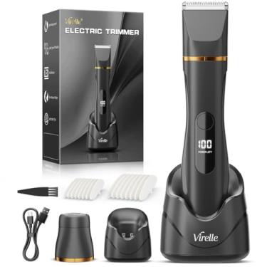 Imagem de Aparador de barba elétrico e facial para homens, barbeador versátil à prova d'água para virilha, braços, pernas, peito e costas, depilação corporal para homens, tosador indolor com lâmina de cerâmica