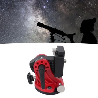 Imagem de Tnfeeon Base de Ajuste de Latitude para Telescópio Skywatcher, Rosca de 3/8 de Polegada, Montagem Equatorial Ajustável de 0 a 90 Graus Com Alinhamento de Bolha e Astrofotografia (Preto Vermelho)