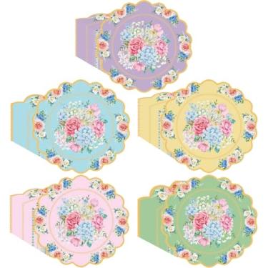 Imagem de 100 guardanapos de chá em forma de flor, guardanapos florais vintage Glazeal com 2 camadas, guardanapos de papel para convidados recortados para utensílios de mesa, casamento, chá de bebê, chá, festa