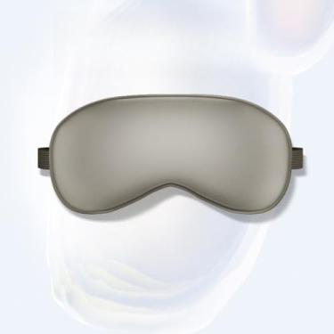 Imagem de Máscaras unissex de cor pura para olhos de seda alça ajustável para blocos de dormir reduz a luz convencional de cetim liso máscaras para os olhos presentes (cinza)