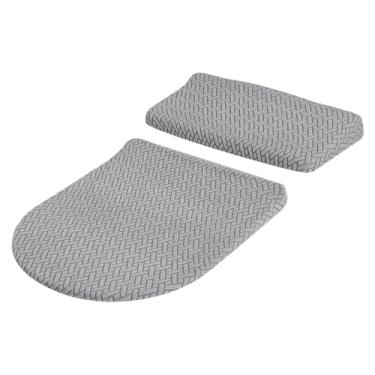 Imagem de ＫＬＫＣＭＳ Conjunto de para vaso sanitário e caixa acoplada, laváveis, práticas e confortáveis, com elástico na base, Cinza Claro