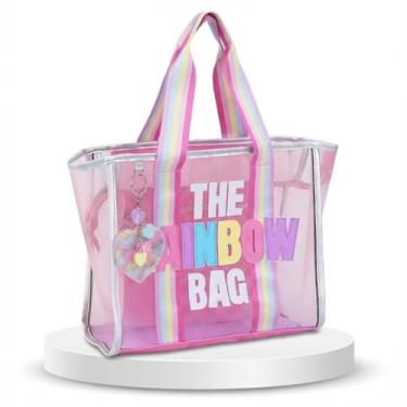 Imagem de Sacola Feminina Juvenil Transparente – Bolsa com Chaveiro Exclusivo, Organizada e Impermeável, Ideal para Passeios, Praia, Piscina e Uso Diário