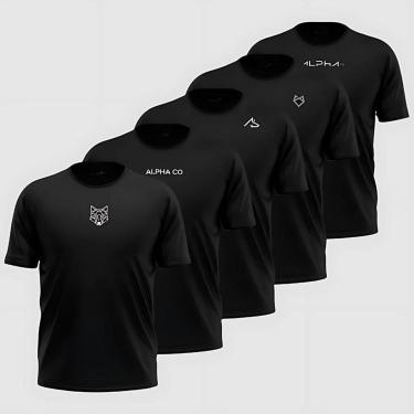 Imagem de Kit 5 Camisetas Dry All Black Alpha Co-Masculino