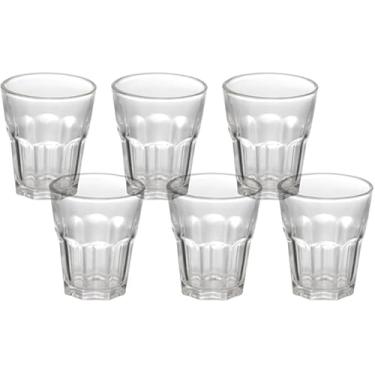 Imagem de KIT 6 UNIDADES JOGO DE COPOS DE DOSE DE VIDRO PINGA CACHAÇA VODKA TEQUILA DRINK BAR