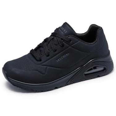 Imagem de Skechers Feminino, ajuste relaxado: Uno SR sapato de trabalho - largura larga, Preto, 9 Wide