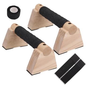Imagem de Conjunto Barras Paralelas, 2un Barras Madeira Flexões Base Antiderrapante 1 Espaçador 1 Fita Adesiva Melhor Aderência Equipamento Ginástica Casa Treino Parada Mãos Calistenia Fortalecimento
