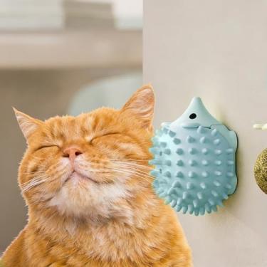 Imagem de Escova para gatos com bola de erva-dos-gatos - almofada de silicone para cuidados internos