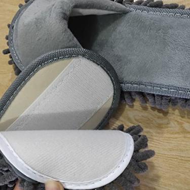 Imagem de GLOGLOW Chinelos de Chão de Chenille, Chinelos de Esfregão Preguiçosos Com Dedos Abertos para Casa Com Fechos de Gancho e Laço de 6 Mm, para Homens, Mulheres e Idosos (M 39-41)
