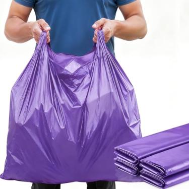 Imagem de AmazingSpark Embalagem com 100 camisetas de plástico extra grandes 61 x 91 x 20 cm (0,8 mm de espessura) com alça para restaurante, varejo, mercearia, negócios