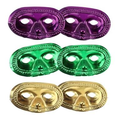 Imagem de hhdatc 24PCS Metallic Mardi Gras Masquerade Masks Half Face Party Masks in Gold, Purple & Green for Mardi Gras Prom Ballroom Events and Masquerade Parties