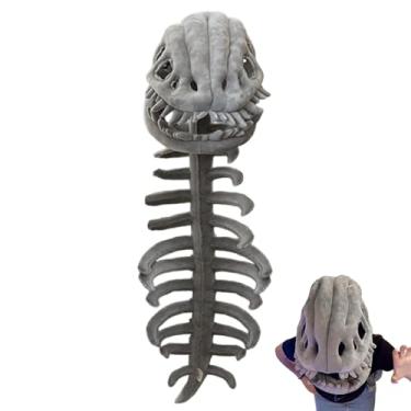 Imagem de Fantasia de esqueleto de dinossauro para crianças - Animal de pelúcia - Roupas de esqueleto de Halloween - para adultos Convenções de Quadrinhos Casa Assombrada