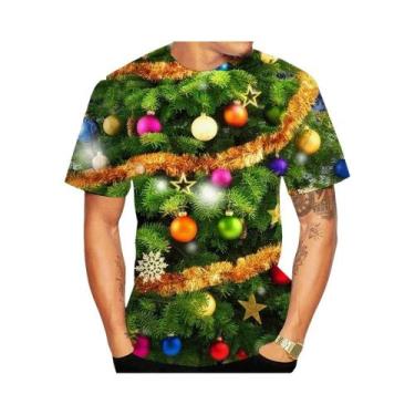 Imagem de Camiseta Com Estampa De Árvore De Natal 3D Brilhante, Item De Moda De 