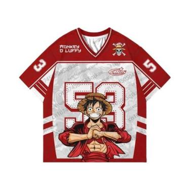 Imagem de Camiseta De Futebol Vintage De Verão Para Cosplay De Monkey D Luffy, O