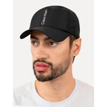 Imagem de Boné Calvin Klein Masculino Swim Vertical Logo Preto-Masculino