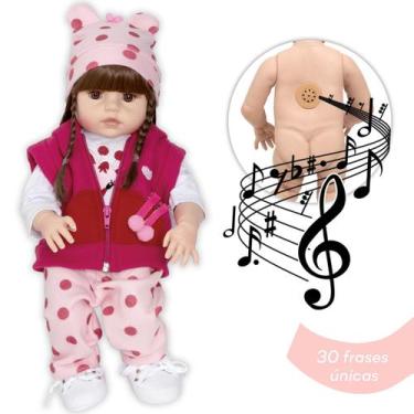 Imagem de Bebe Reborn Menina Girafa Linda 100% Silicone Fala 30 Frases - Cegonha