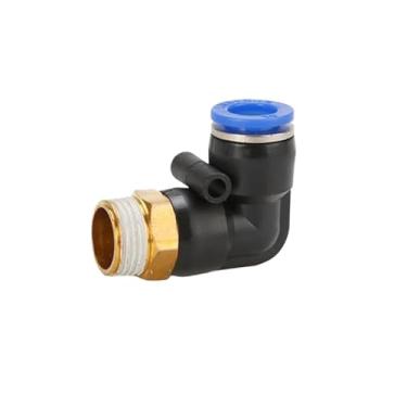Imagem de BCMCBV Conector pneumático PL Encaixe de tubulação Mangueira de 4 mm-12 mm OD 1/8 "1/10.2 cm 3/8 "1/5.1 cm Tubo de rosca conector de cotovelo Montagem de pressão de ar (PL8-01)