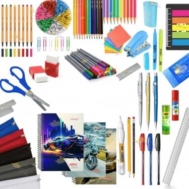 Imagem de Kit Escolar Completo Volta as Aulas 42 Itens | Material Escolar Infantil e Juvenil | Volta às Aulas | Estojo, Cadernos, Canetas, Lápis, Tesoura e Acessórios