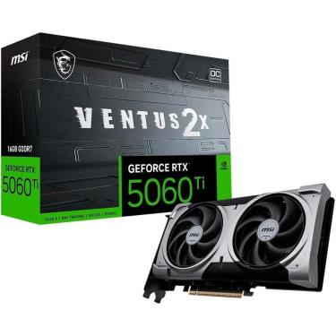 Imagem de Placa de Vídeo MSI RTX 5060 Ti 16G VENTUS 2X OC PLUS NVIDIA GeForce, 16GB GDDR7, 2617 MHz,-Unissex
