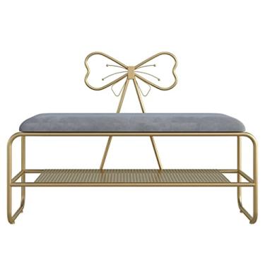 Imagem de Banco de troca de sapato porta de entrada para casa pode estar tipo sapateira usar banco de porta de entrada (Cor: B, Tamanho: 120 * 35 * 45 cm) (C 80 * 35 * 45 cm)