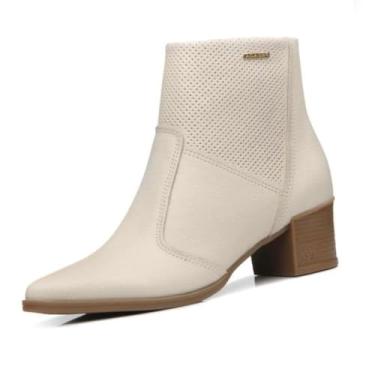 Imagem de Bota Cano Baixo Feminina em Couro Conforto Pegada