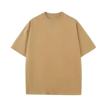 Imagem de Camiseta Masculina 100% Algodão Lisa M-5XL Para Academia, Esporte, Fit