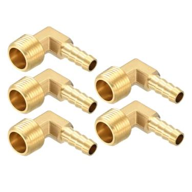 Imagem de Kozelo Pacote com 5 acessórios de mangueira de latão Farpas de mangueira de 5/40.6 cm para conexões macho NPT de 3/20.3 cm para máquinas domésticas, banheiras de massagem e sistemas de irrigação