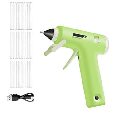 Imagem de Pistola de Cola Quente Sem Fio Bateria Recarregável USB-C 2000mAh Aquecimento Rápido 2-3 Minutos Suporte -Gotejamento Inclui 30 Bastões para Artesanat