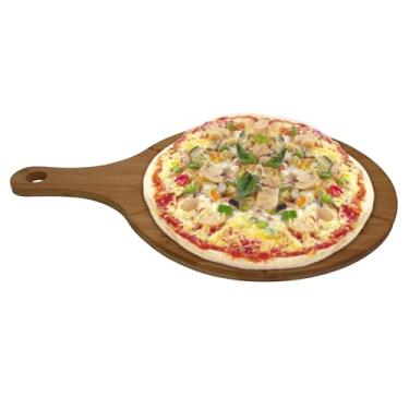 Imagem de Tábua De Pizza Com Pega | Pá De Forno De Com | Tábua De Cortar Pizza Guia,Para Transferir E Servir Queijo Pão Fruta Legumes Em Casa